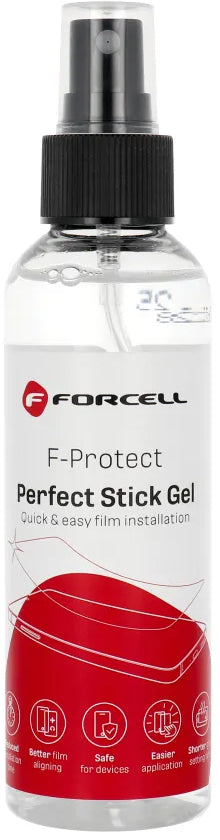 Forcell Perfect Stick Gel-lösning, för applicering av skyddsfolie i plast/silikon, 150ml