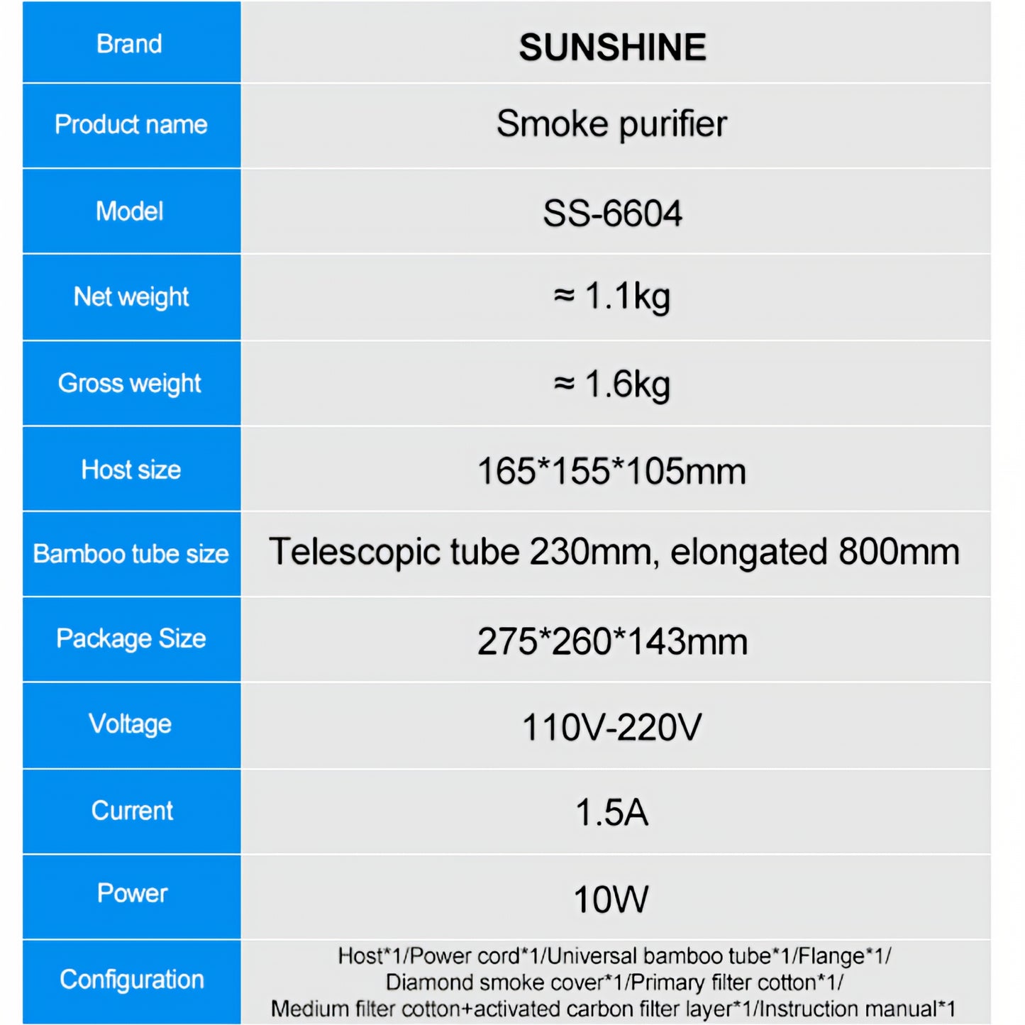 Filtrerings- / Avgassningsstation Sunshine SS-6604