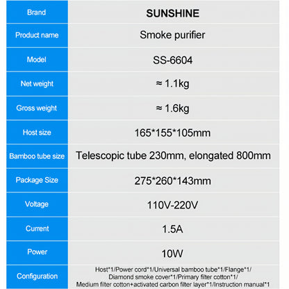 Filtrerings- / Avgassningsstation Sunshine SS-6604