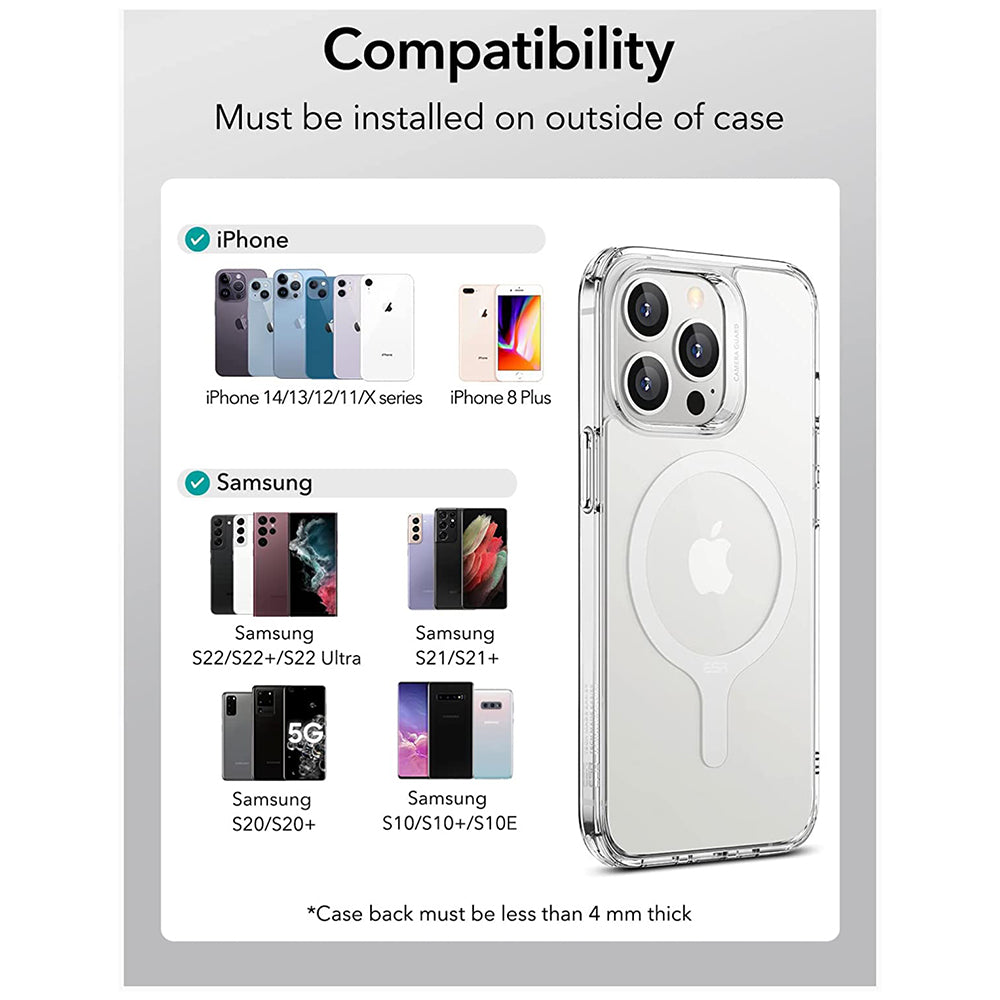 Metallisk ESR HaloLock-dekal, Set med 2 stycken, Vit