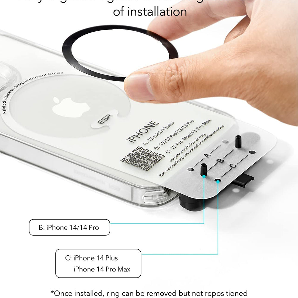 ESR HaloLock Metalldekal, Set med 2 stycken, Svart Silver