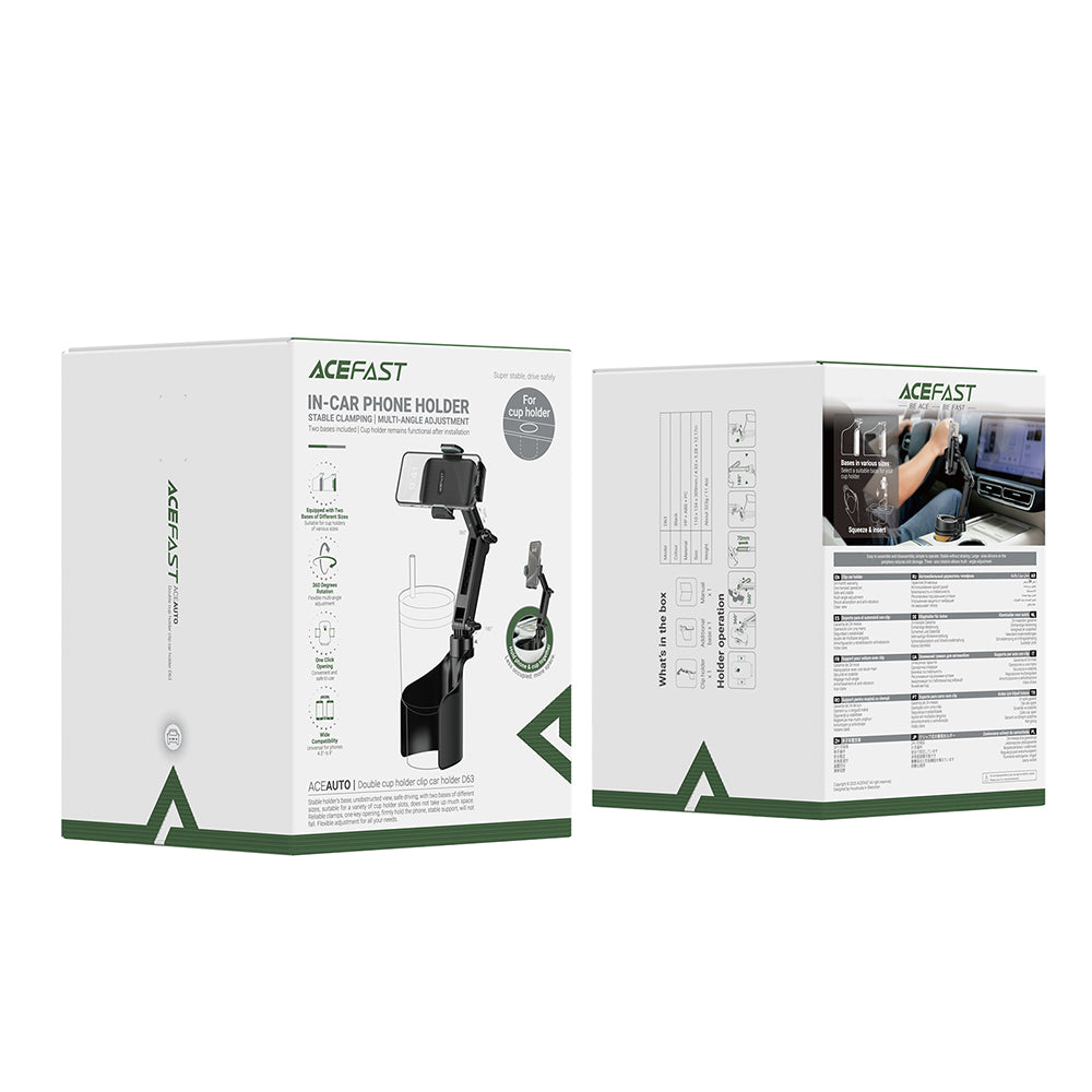 Bilhållare Acefast D63, 4.7 tum - 6.9 tum, Svart