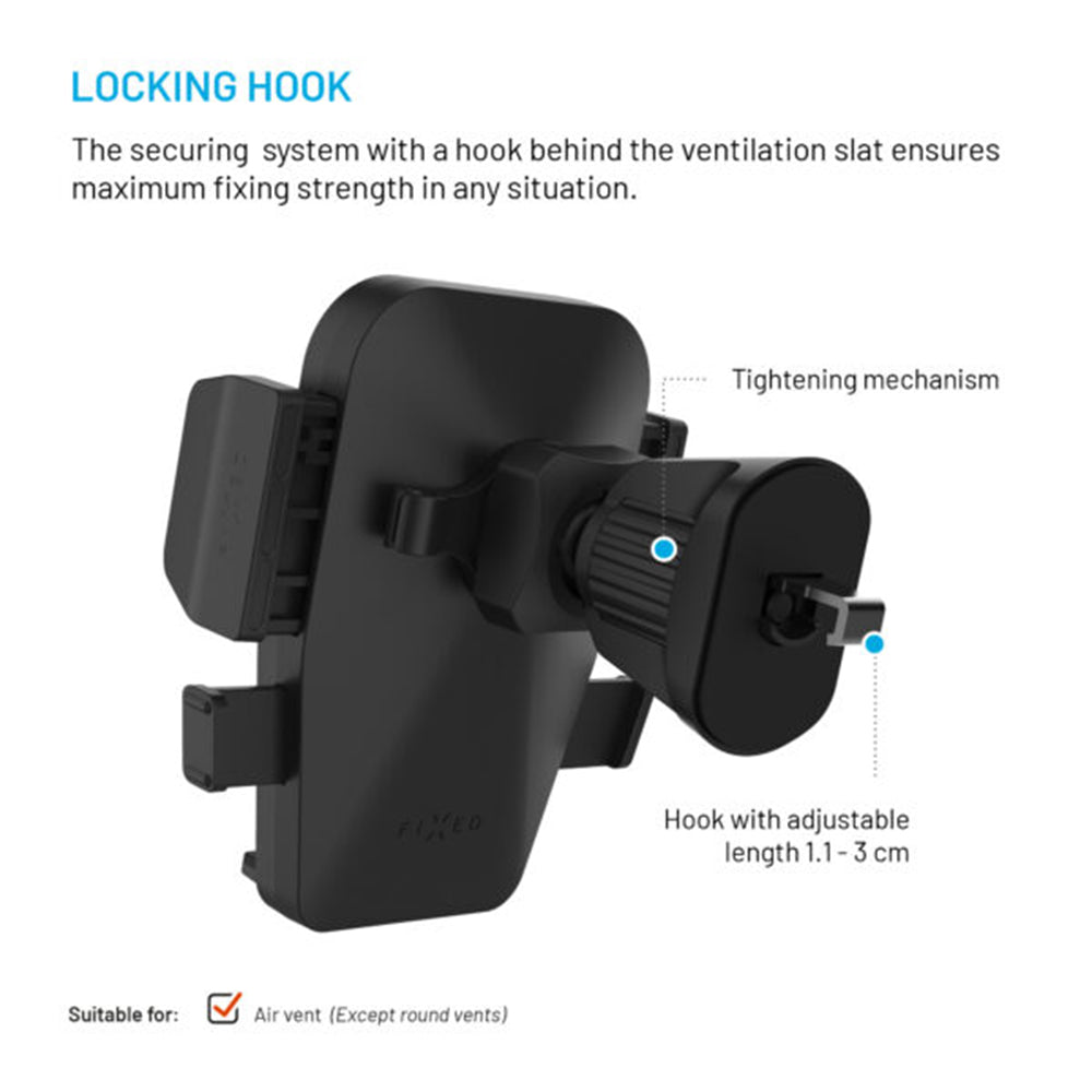 Fixed Iconiq Lock Universal Car Holder, Black