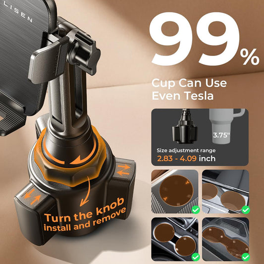 Lisen Bilhållare för Telefon / Surfplatta, 4.5inch - 12.9inch, Svart YL0223070048