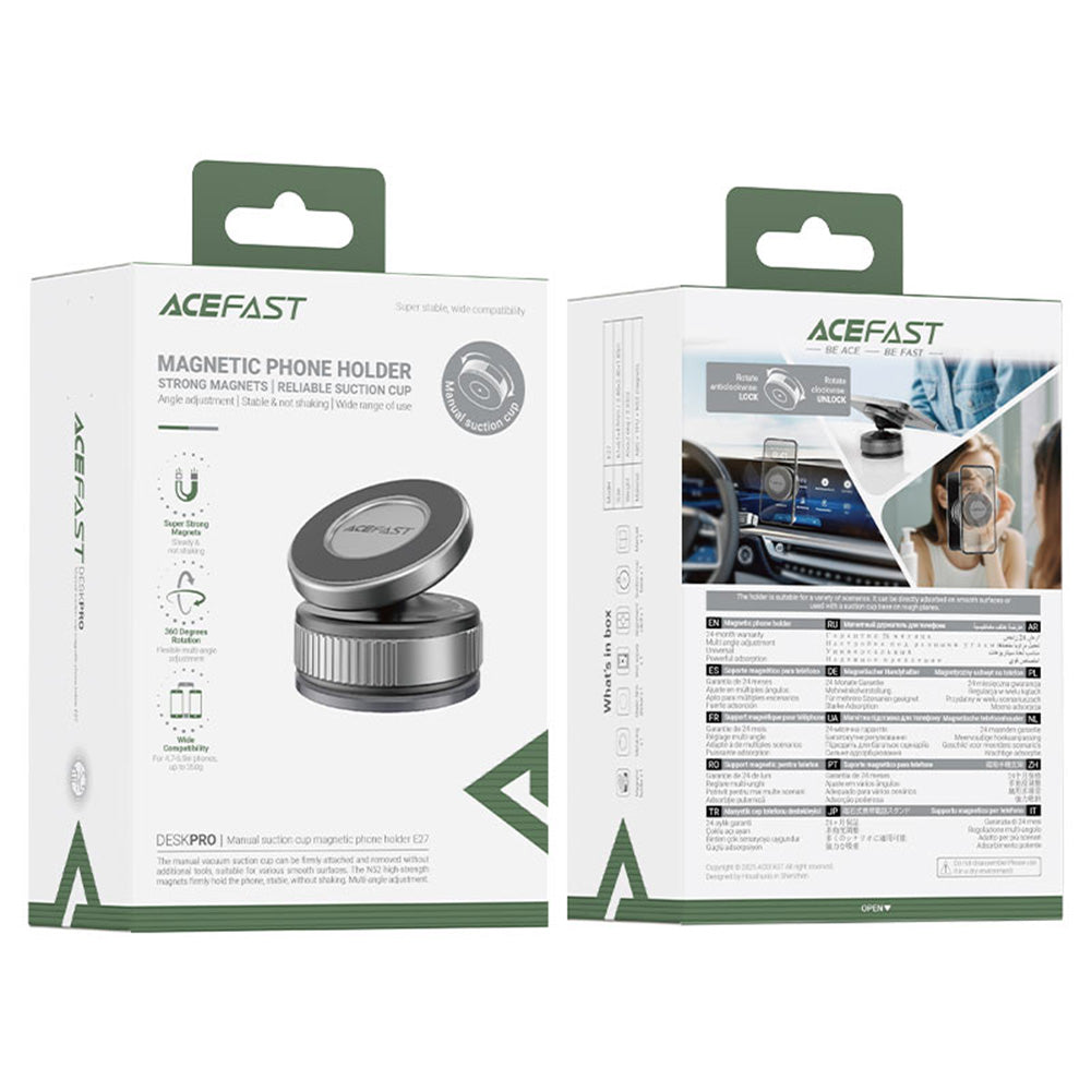 Magnetisk Bilhållare Acefast E27, Universal, Grå