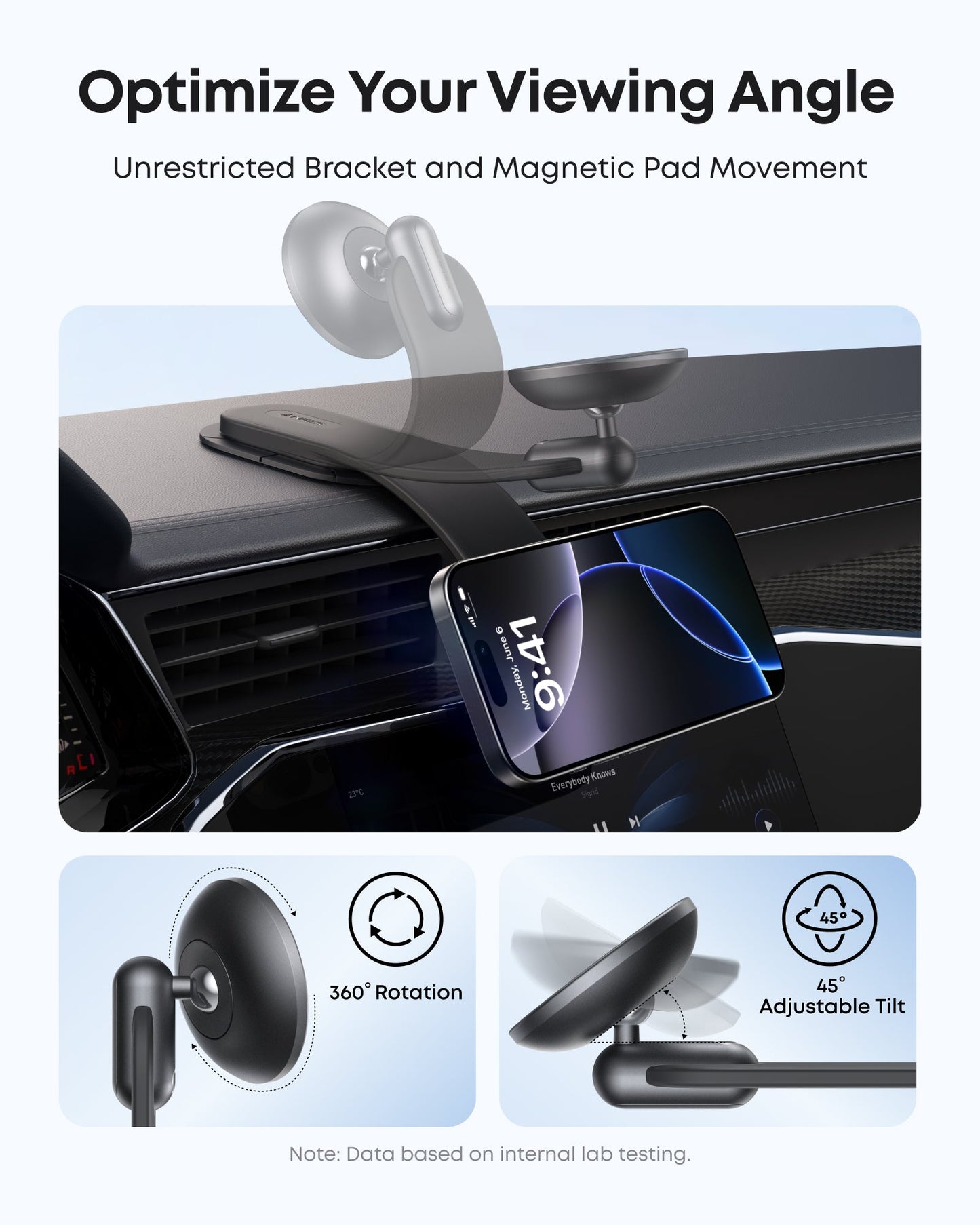 Magnetisk Bilhållare Anker Nano, Universal, Svart A9110H11