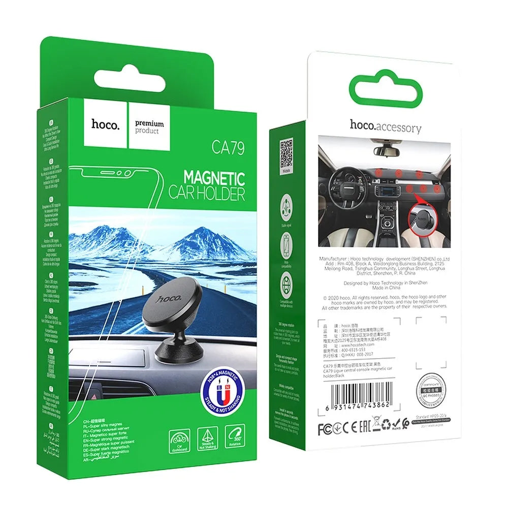 HOCO CA79 Magnetic Car Holder, 4.5inch - 7inch, Black