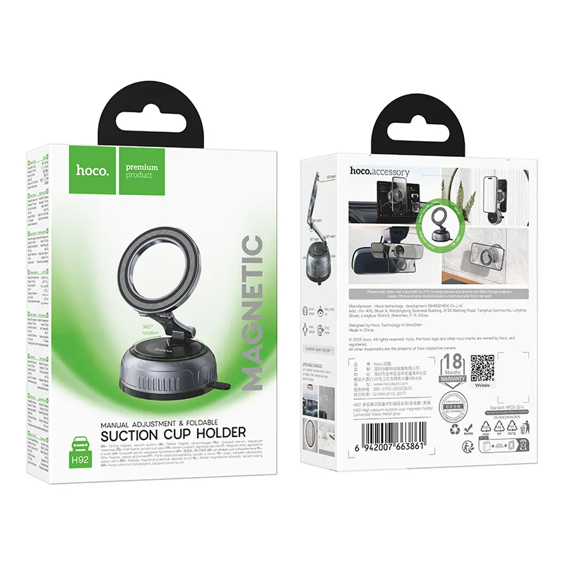 Magnetiskt Bilhållare HOCO H92, Universal, Grå