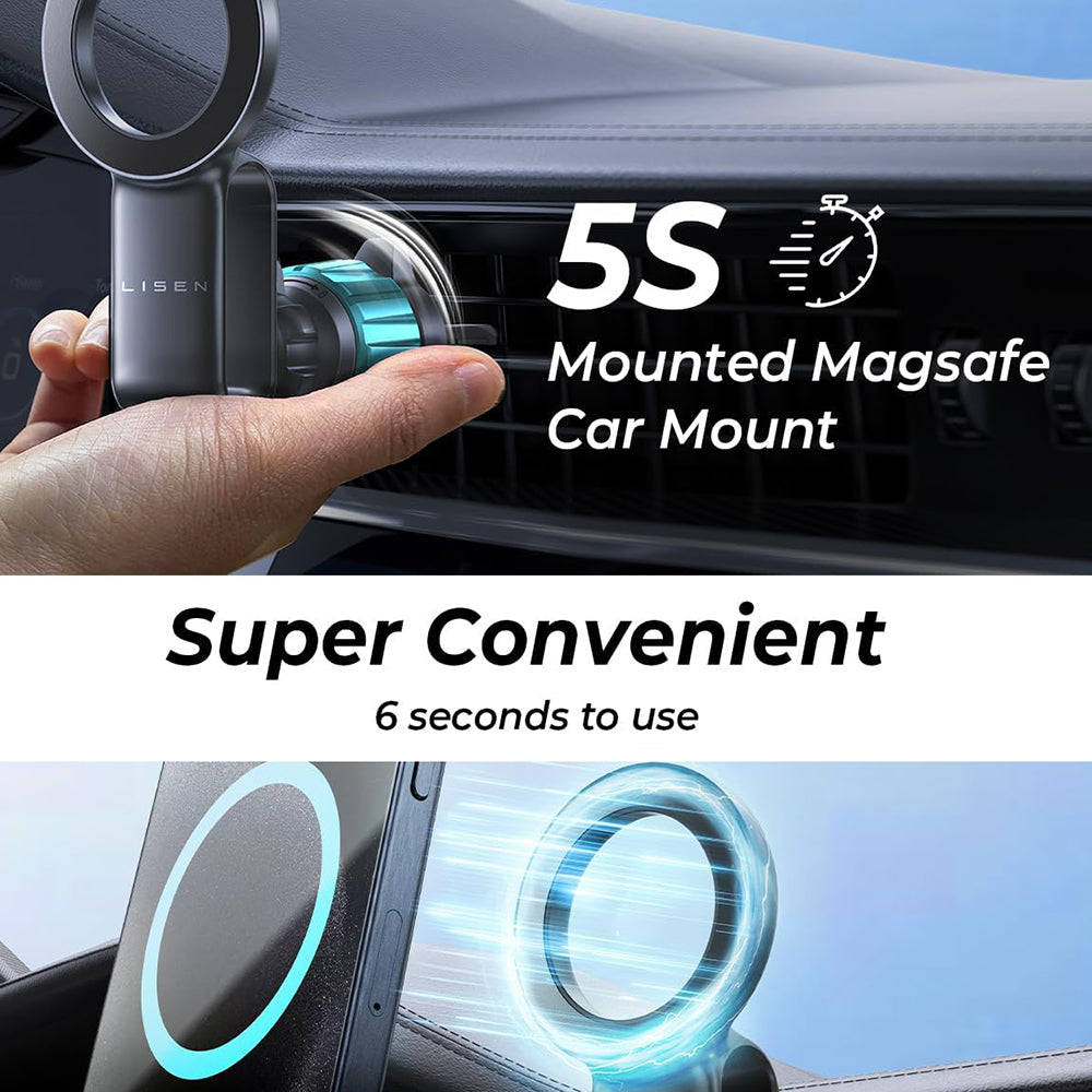 Magnetisk Bilhållare Lisen, Universal, Svart YL0224050012