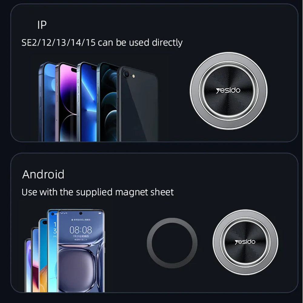 Magnetisk Bilhållare Yesido C179, Universal, Svart