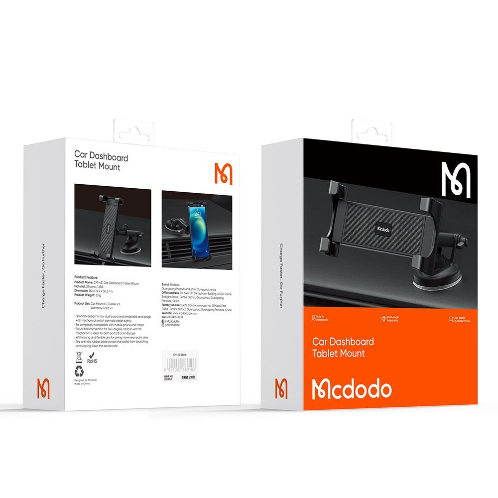 McDodo CM-4310 Bilhållare för Telefon / Surfplatta, 4.7inch - 12.9inch, Svart