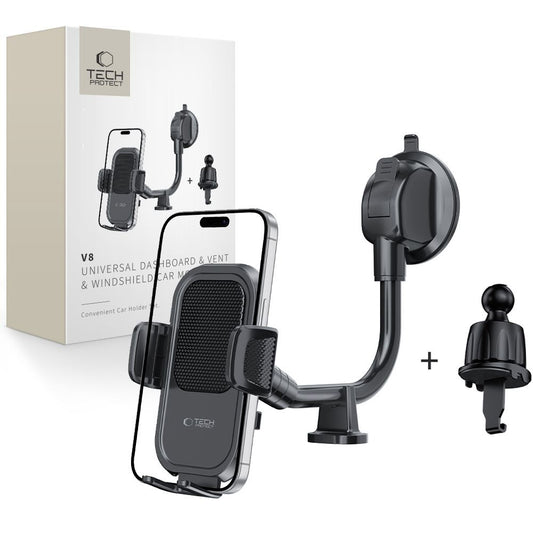 Bilhållare Tech-Protect V8-2 2in1, Universal, Svart