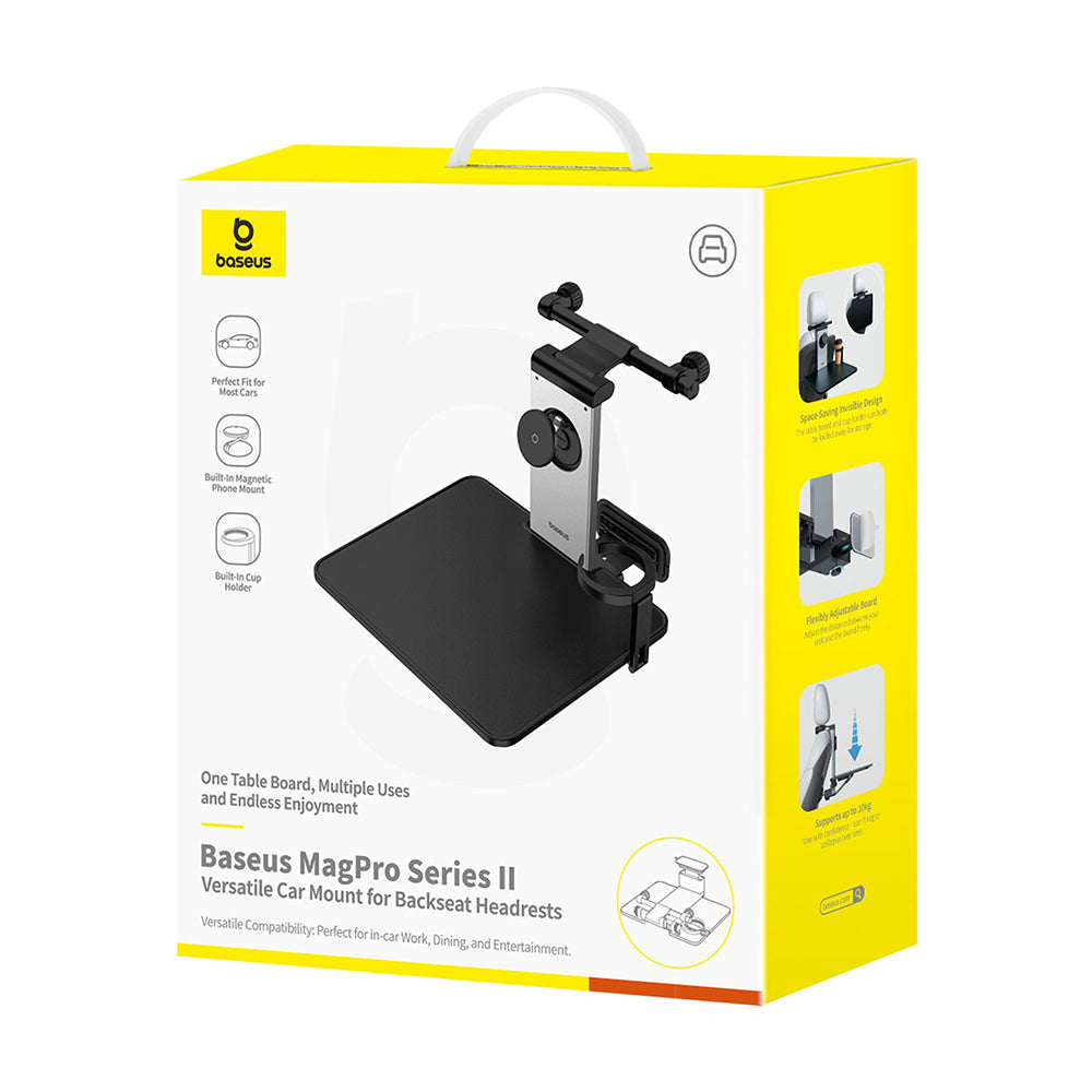 Magnetiskt Bilhuvudstödsfäste Baseus MagPro II, Universal, Svart C40272901121-00