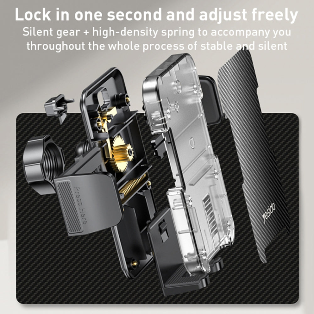 Bilhållare Yesido C172, 4 tum - 7 tum, Svart