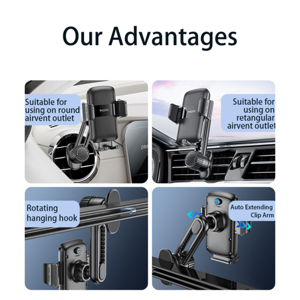 Bilhållare Yesido C242, Universal, Svart