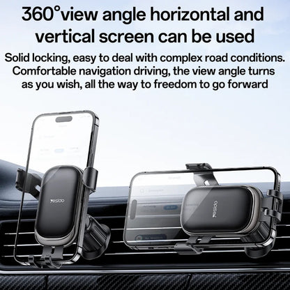 Bilhållare Yesido C247, 4.7 tum - 7.2 tum, Svart