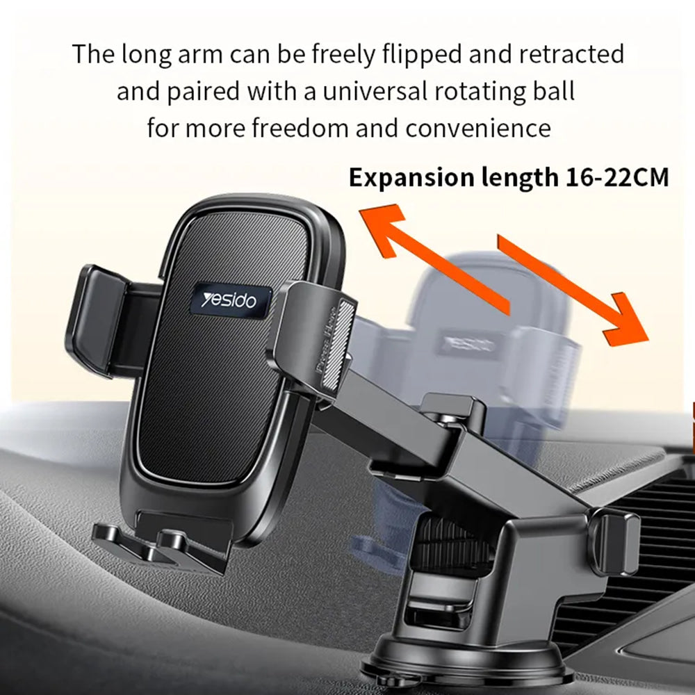 Bilhållare Yesido C262, 4.7 tum - 7.2 tum, Svart