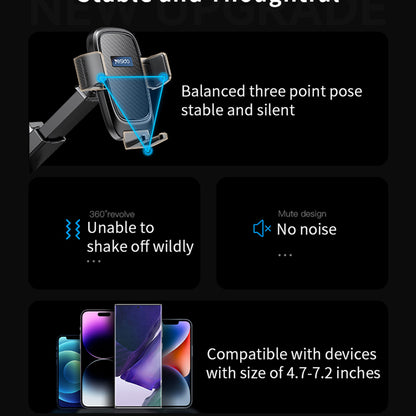 Bilhållare Yesido C262, 4.7 tum - 7.2 tum, Svart