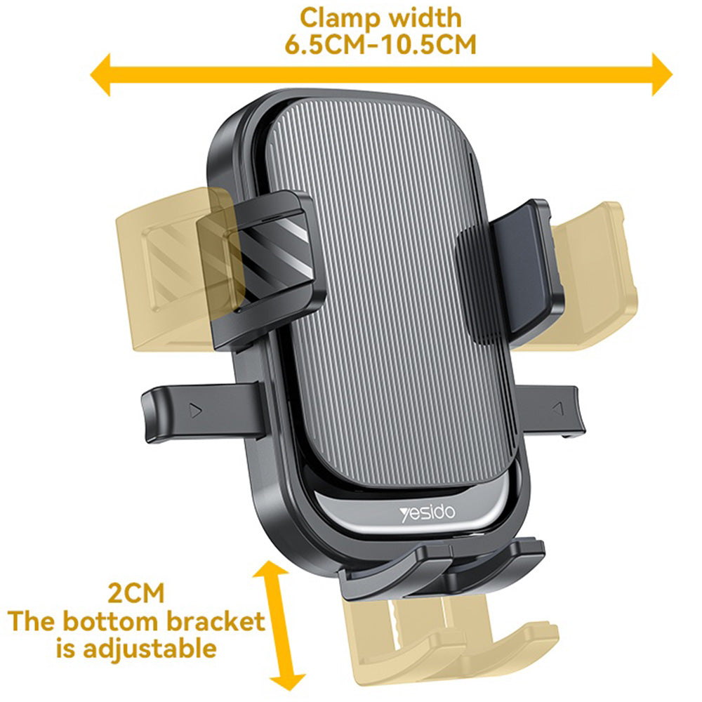 Bilhållare Yesido C267, 4.7 tum - 7.2 tum, Svart