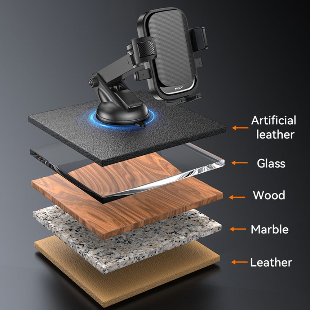 Bilhållare Yesido C267, 4.7 tum - 7.2 tum, Svart