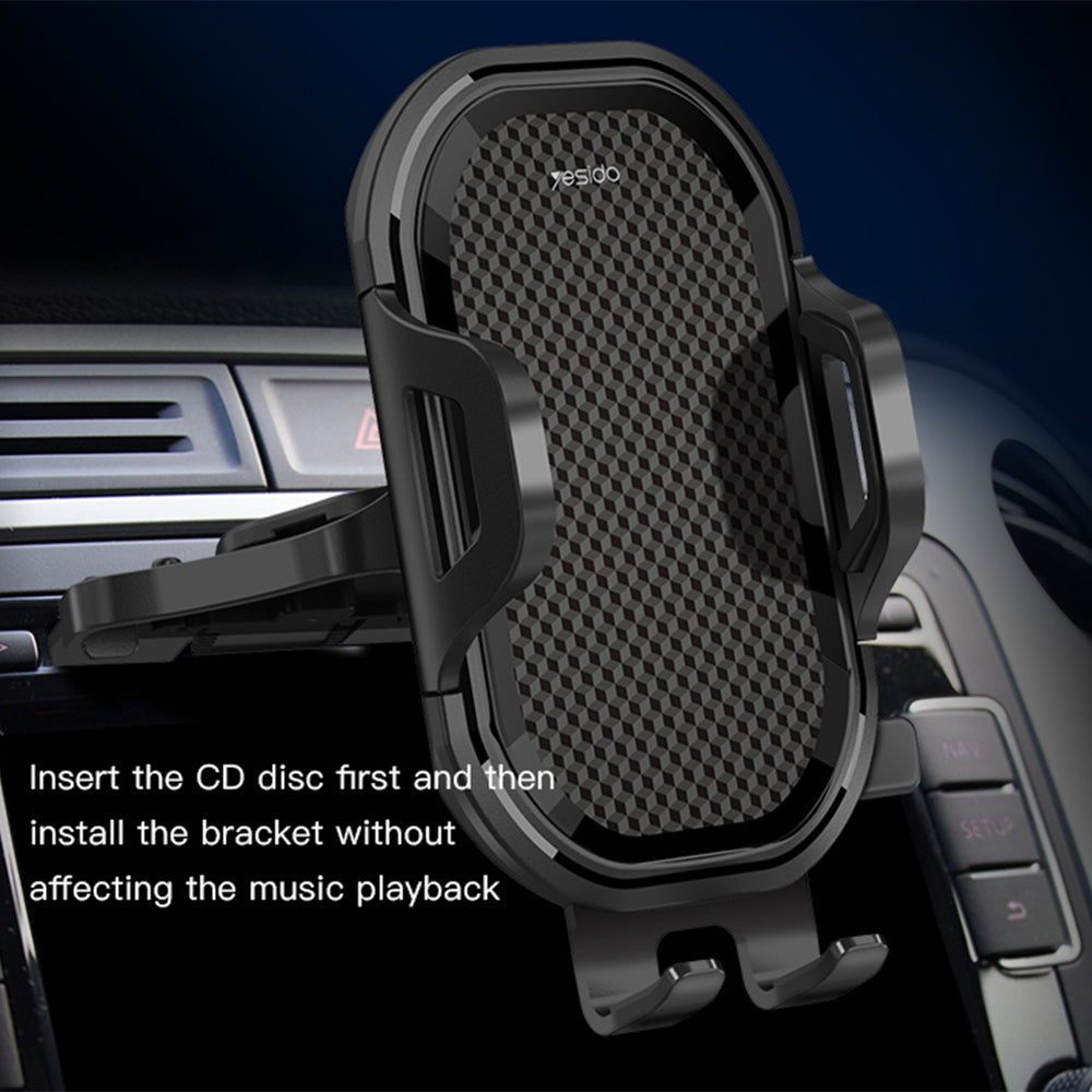 Bilhållare Yesido C84, 4.7 tum - 7.4 tum, Svart