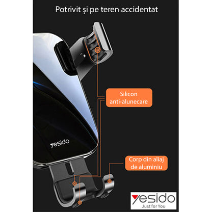 Bilhållare Yesido C87, Universal, Svart