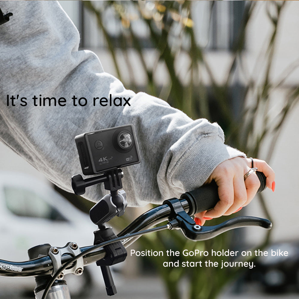 Cykelhållare för sportkamera Techsuit JX-008 för GoPro, grå