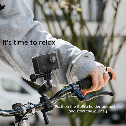 Cykelhållare för sportkamera Techsuit JX-008 för GoPro, grå