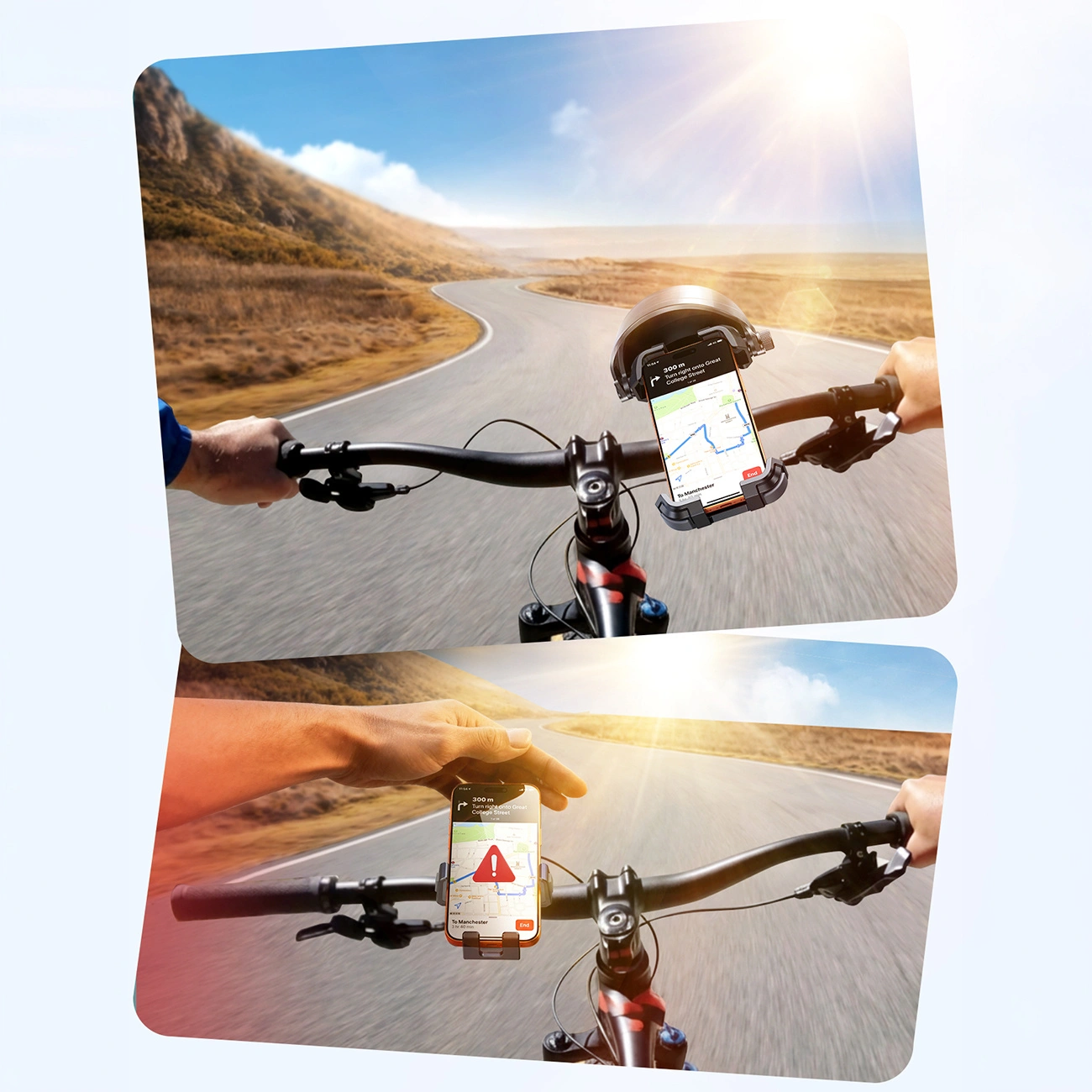 Cykel- och motorcykelhållare med solskydd Joyroom JR-ZS528, 4,7 tum - 7 tum, svart