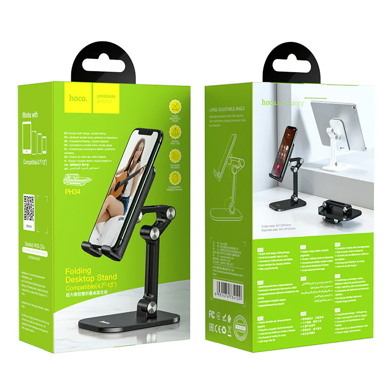 HOCO Excelente PH34 Skrivbordsställ för Telefon / Surfplatta, 4.7inch - 13inch, Svart