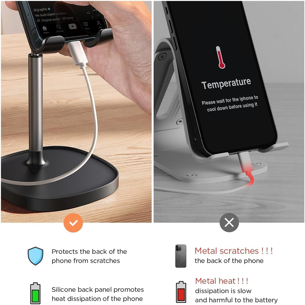Lisen Mechanical skrivbordsstöd för telefon / surfplatta, 4 tum - 10 tum, Svart YL0421030004