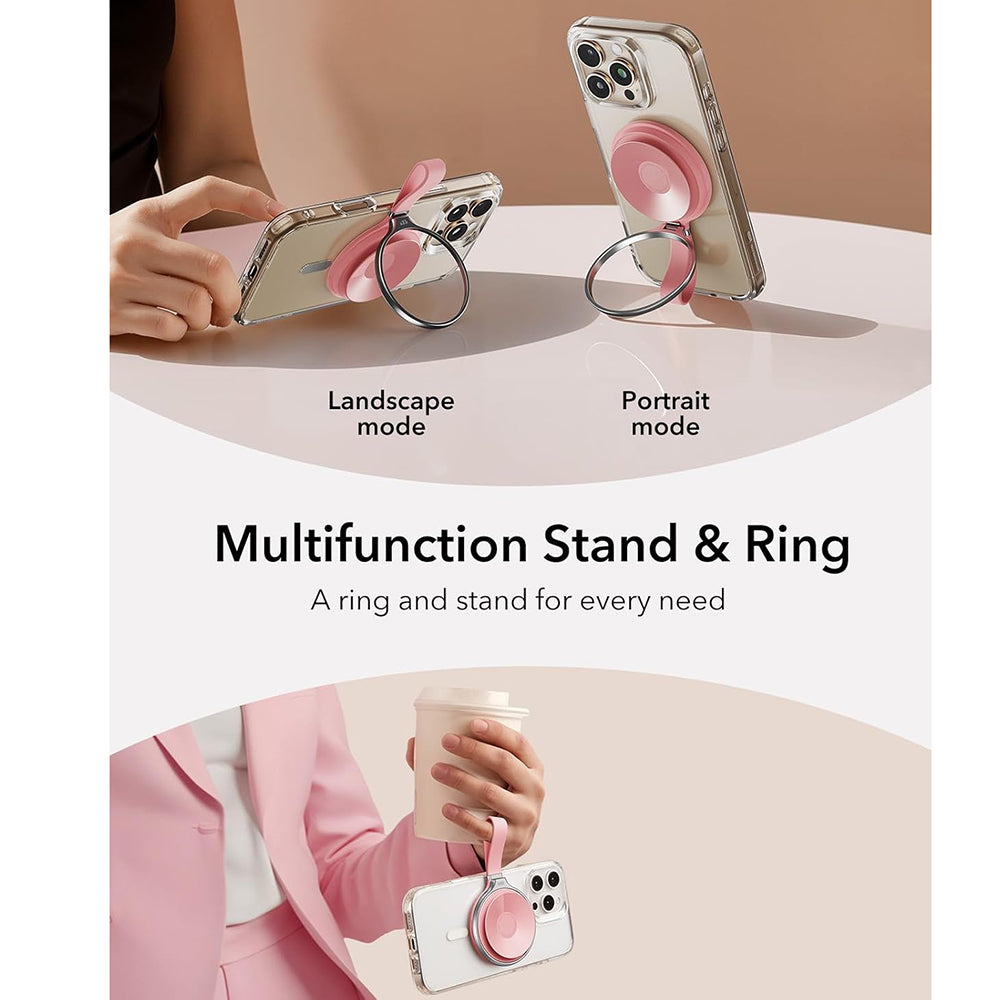 ESR HaloLock Läder Ringhållare, Universal, Rosa