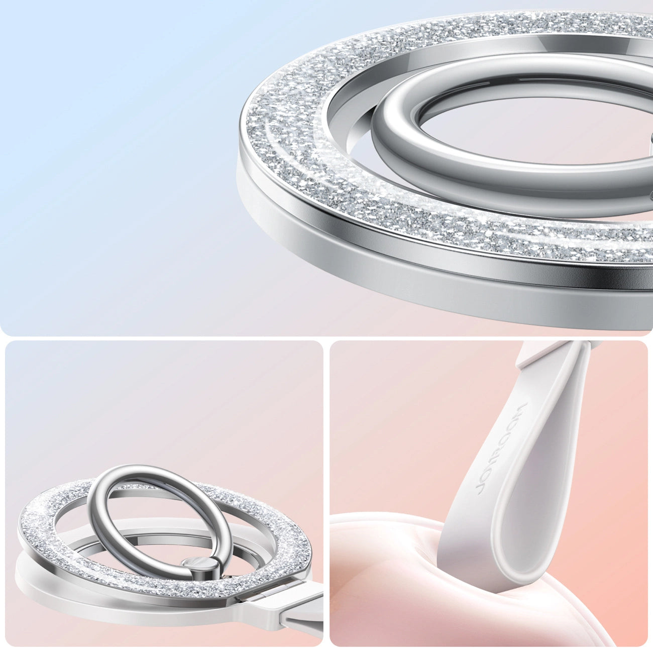 Ringstöd Joyroom JR-ZS425 Glitter, Universal, Vit