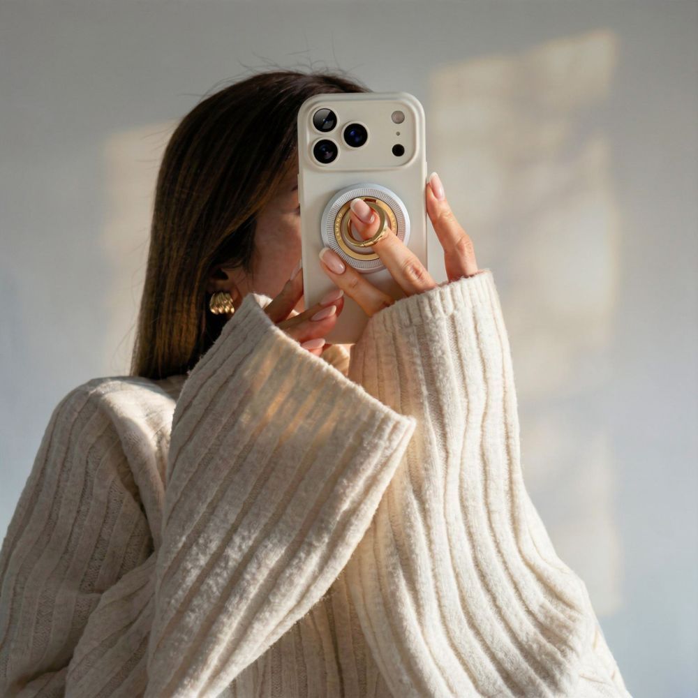 Tech-Protect MMR700 Lamano Ringstöd, Universal, Guld Silver