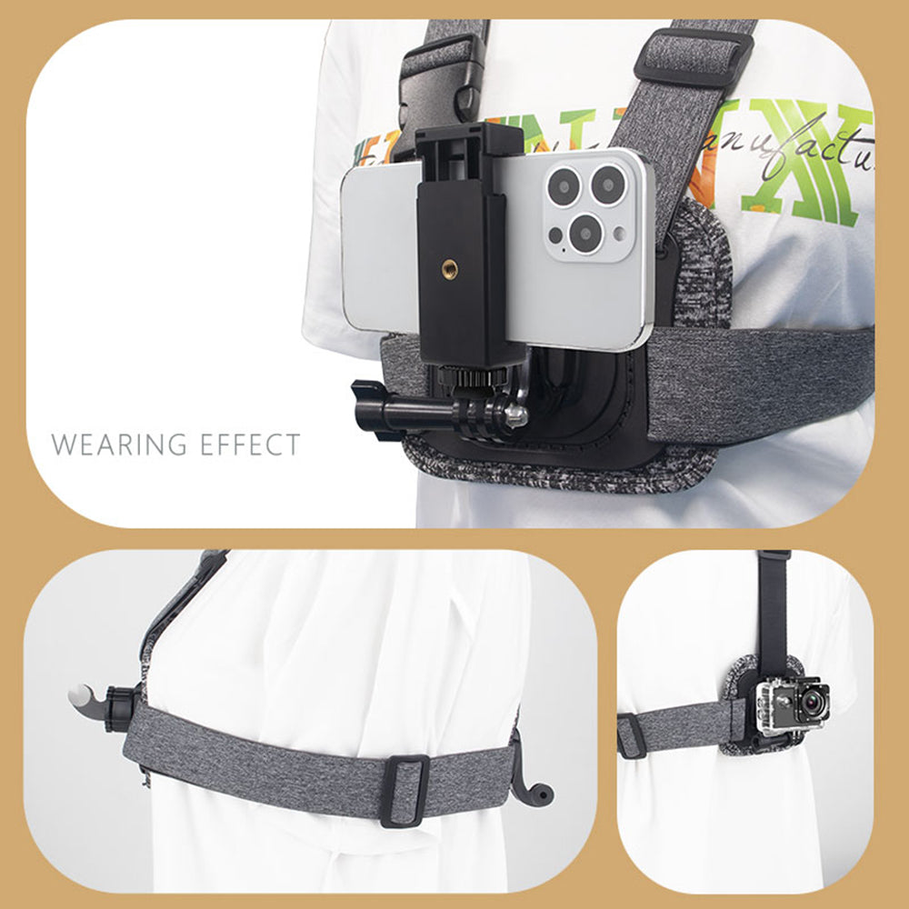 Techsuit JX-002 Chest Mount for GoPro Series, Grey