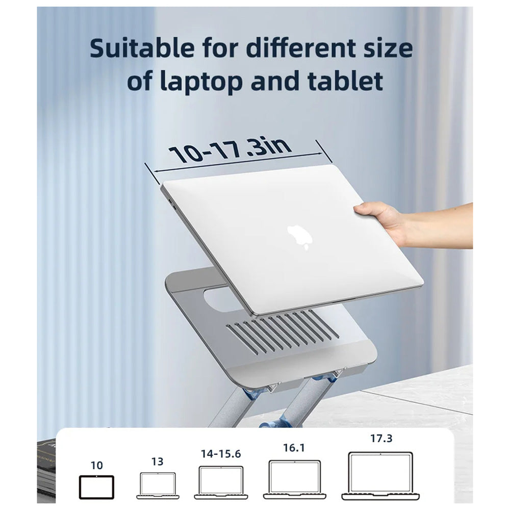 Yesido LP06-stöd för laptop 10 tum - 17,3 tum, Silver