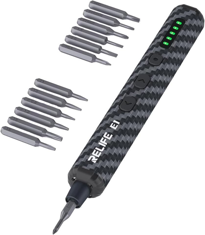 Elektrisk skruvmejsel Relife E1 Carbon, Svart