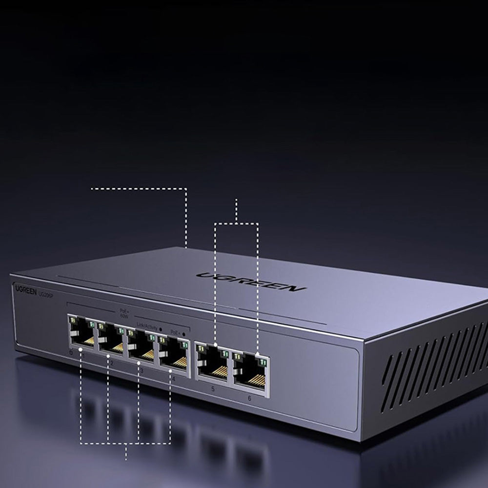 Nätverksswitch UGREEN CM741 (35371EU), Grå