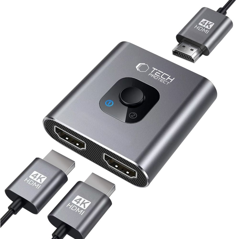 Switch Video HDMI Tech-Protect HB07, Grå