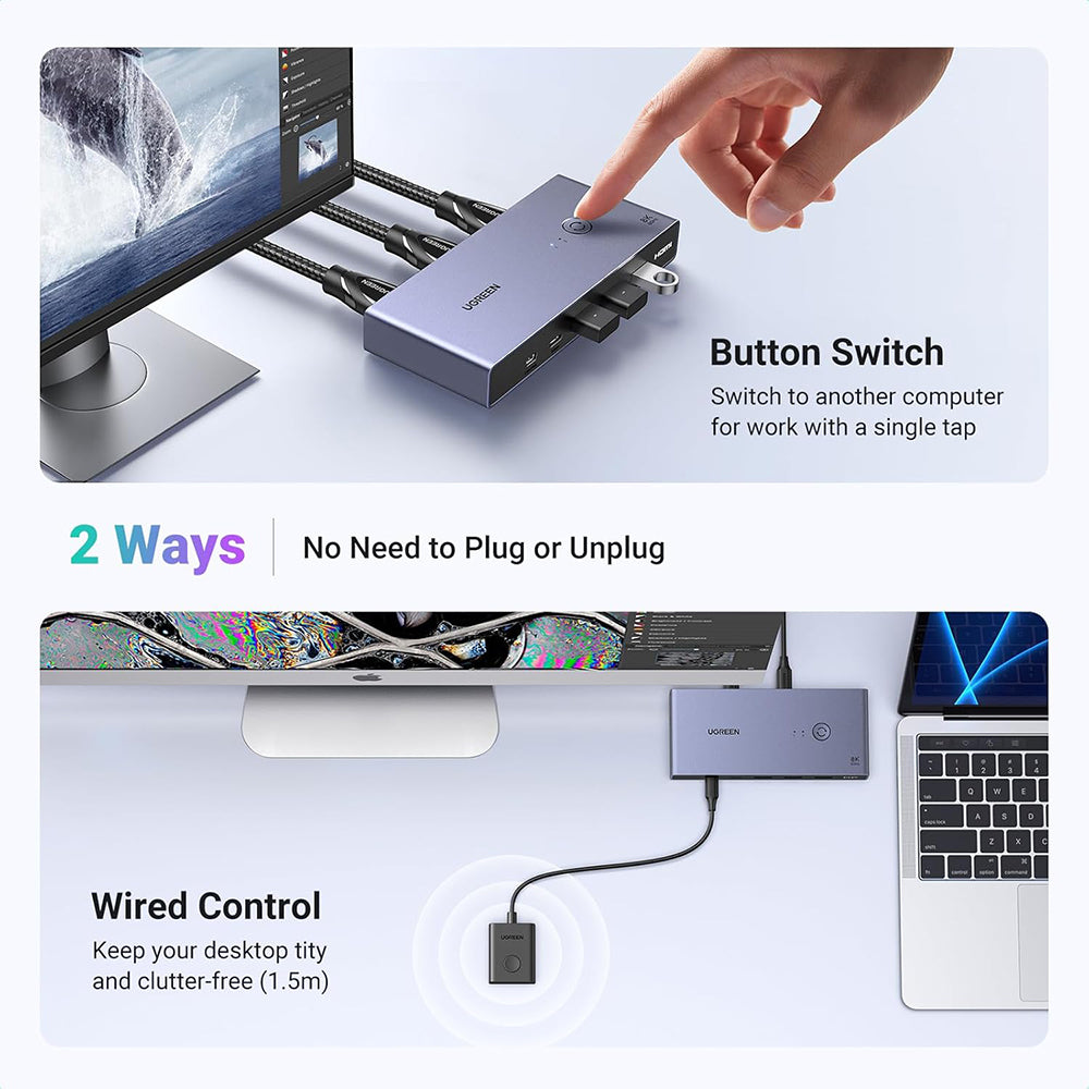 Switch Video UGREEN CM692, Grå