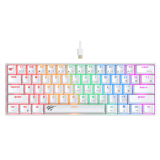Gamingtangentbord HAVIT KB903L, RGB, 1.8m, Vit