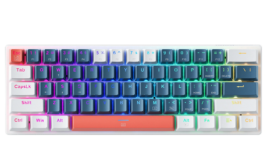 Gamingtangentbord med sladd USB Machenike K500-B61 Mekanisk, RGB, Blå Vit