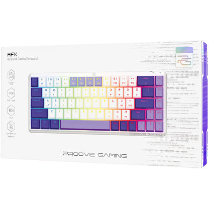 Trådlöst Gamingtangentbord Proove AFK, RGB, BT / Wi-Fi / Kabelanslutet, 1.5m, Vit WKAFKEN22002