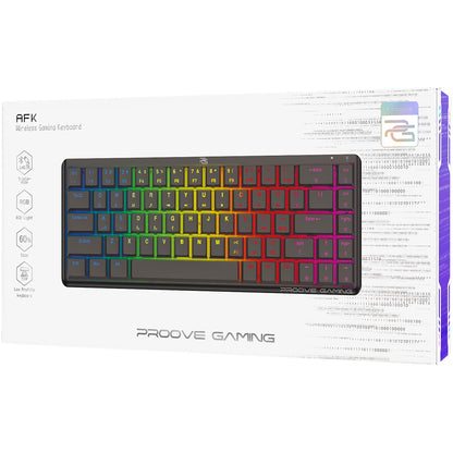 Trådlöst Gamingtangentbord Proove AFK, RGB, BT / Wi-Fi / Kabelanslutet, 1.5m, Svart WKAFKEN22001