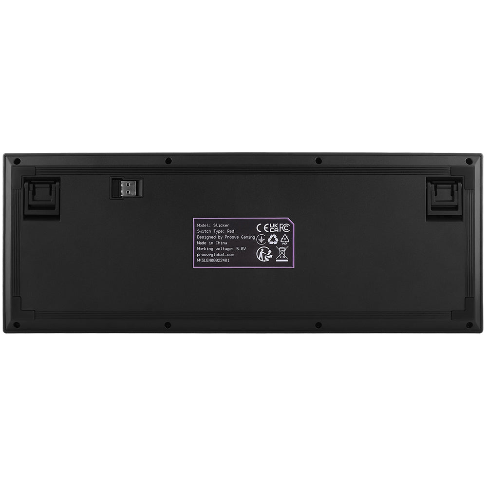 Trådlöst gamingtangentbord Proove Slicker, RGB, BT / Wi-Fi / Kabelanslutet, 1.8m, Svart WKSLEN00022401