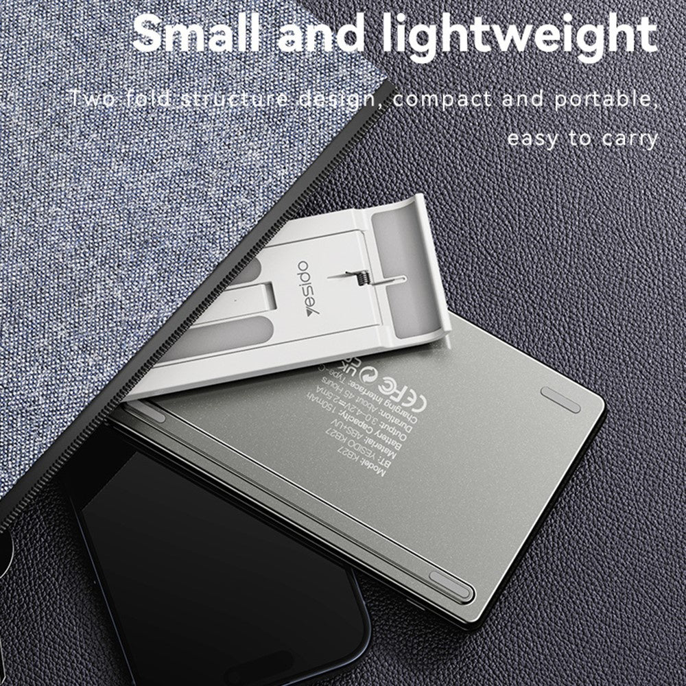 Hopfällbart Bluetooth-tangentbord Yesido KB27, Svart