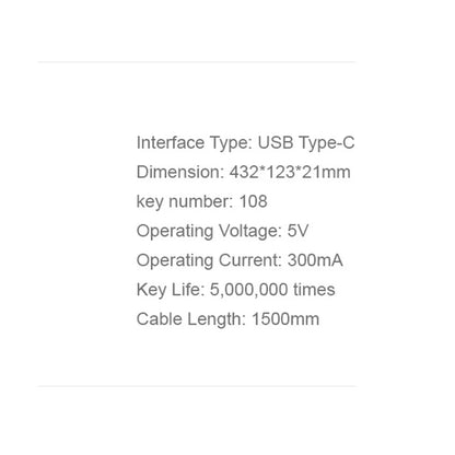 Wired USB-tangentbord HAVIT KB252, USB-C, 1.5m, Svart