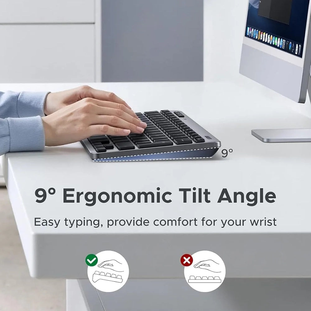 Trådlöst tangentbord UGREEN 75049, BT / Wi-Fi, Svart