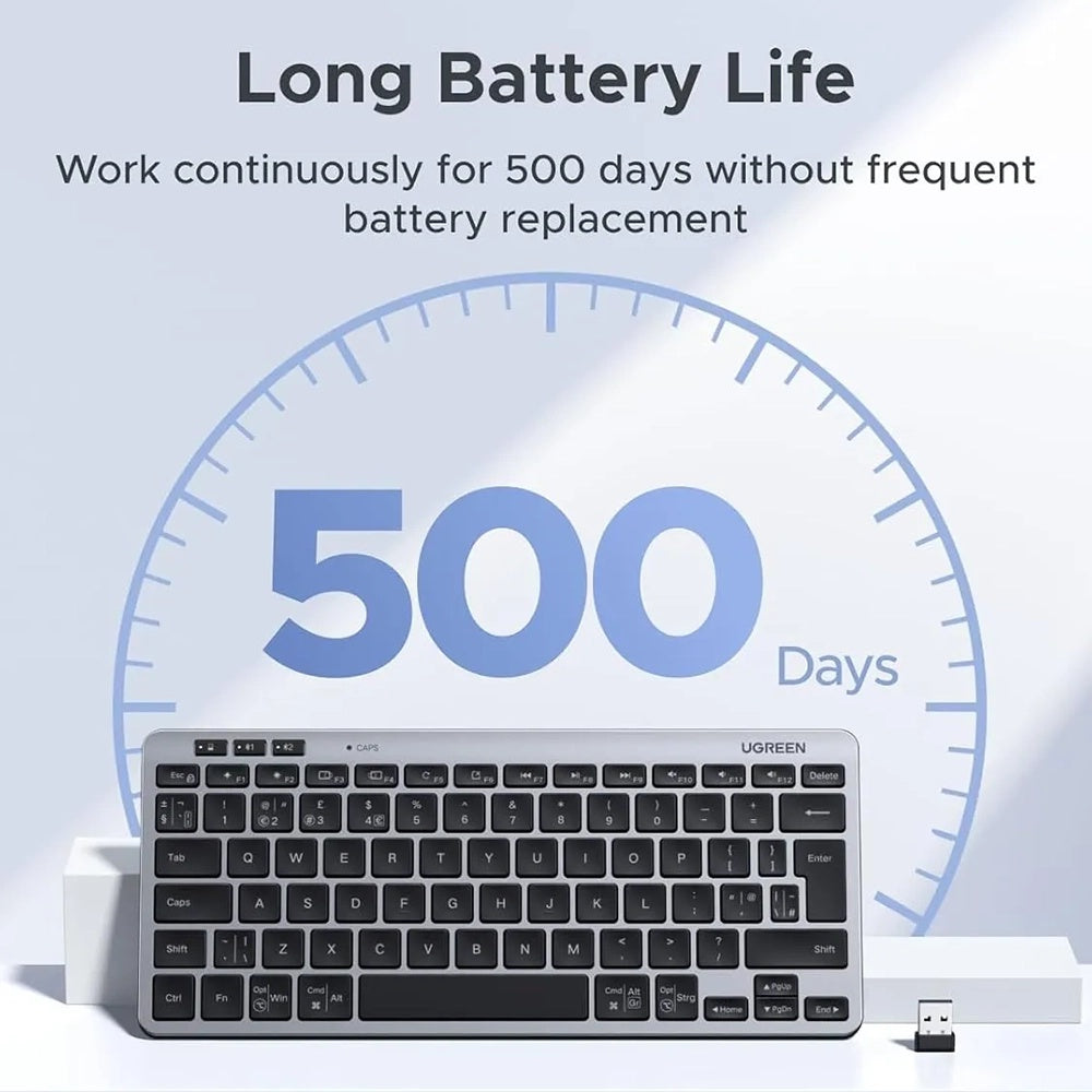 Trådlöst tangentbord UGREEN 75049, BT / Wi-Fi, Svart