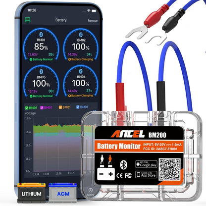 Bluetooth-testare för bilbatteriövervakning Ancel BM200